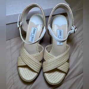 Jimmy Choo Dellena 100 wedge sandals US size 7.5
